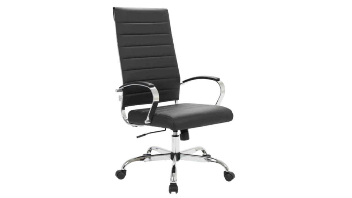 Skyline Decor Benmar High-Back: Leather Office Chair Black