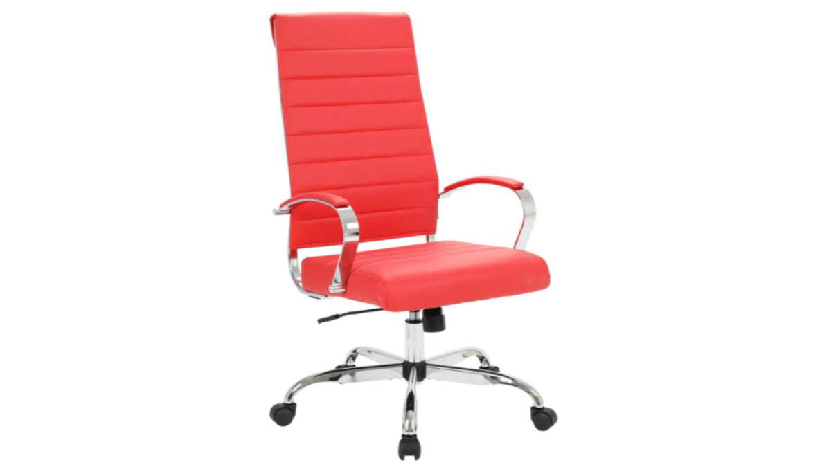 Skyline Decor Benmar High-Back: Leather Office Chair Red