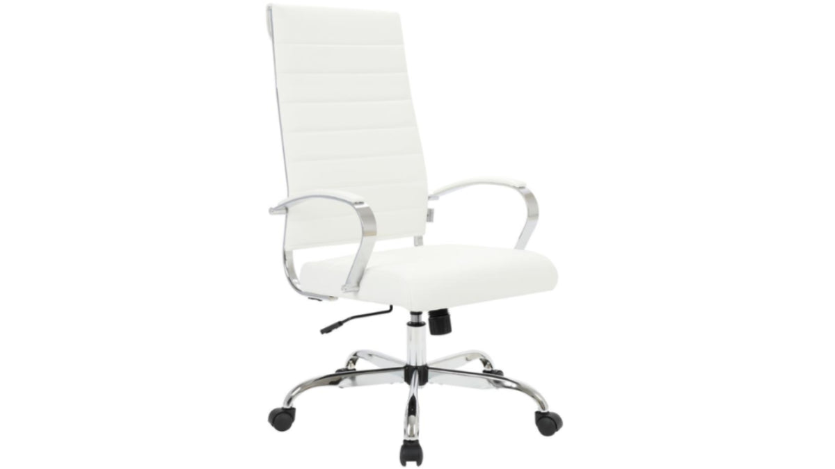 Skyline Decor Benmar High-Back: Leather Office Chair White
