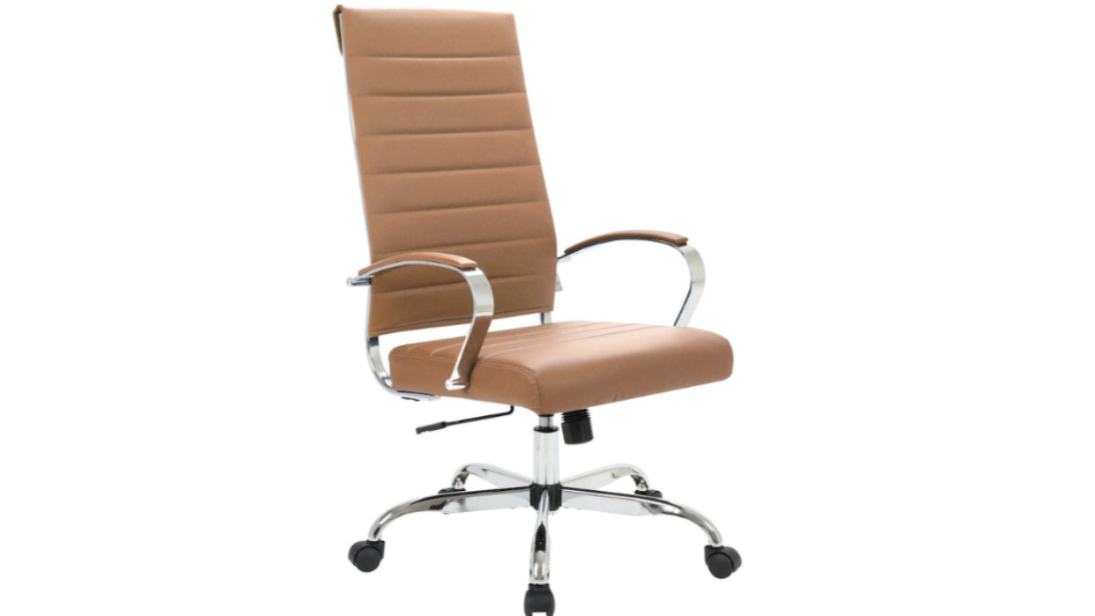 Skyline Decor Benmar High-Back: Leather Office Chair Brown