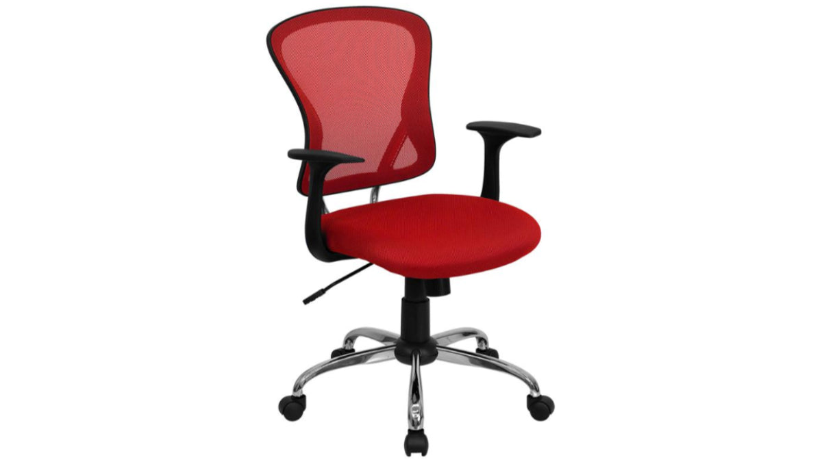 Skyline Decor Mid-Back Mesh Swivel Office Chair Red