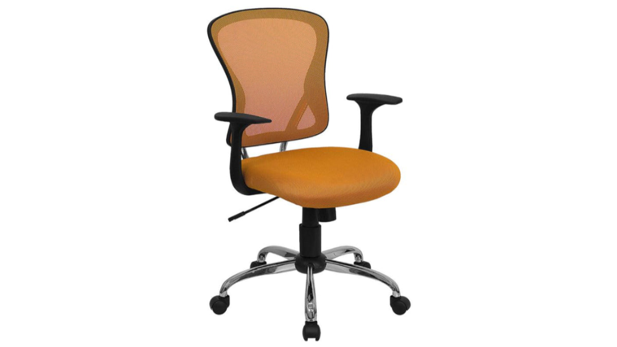 Skyline Decor Mid-Back Mesh Swivel Office Chair Orange