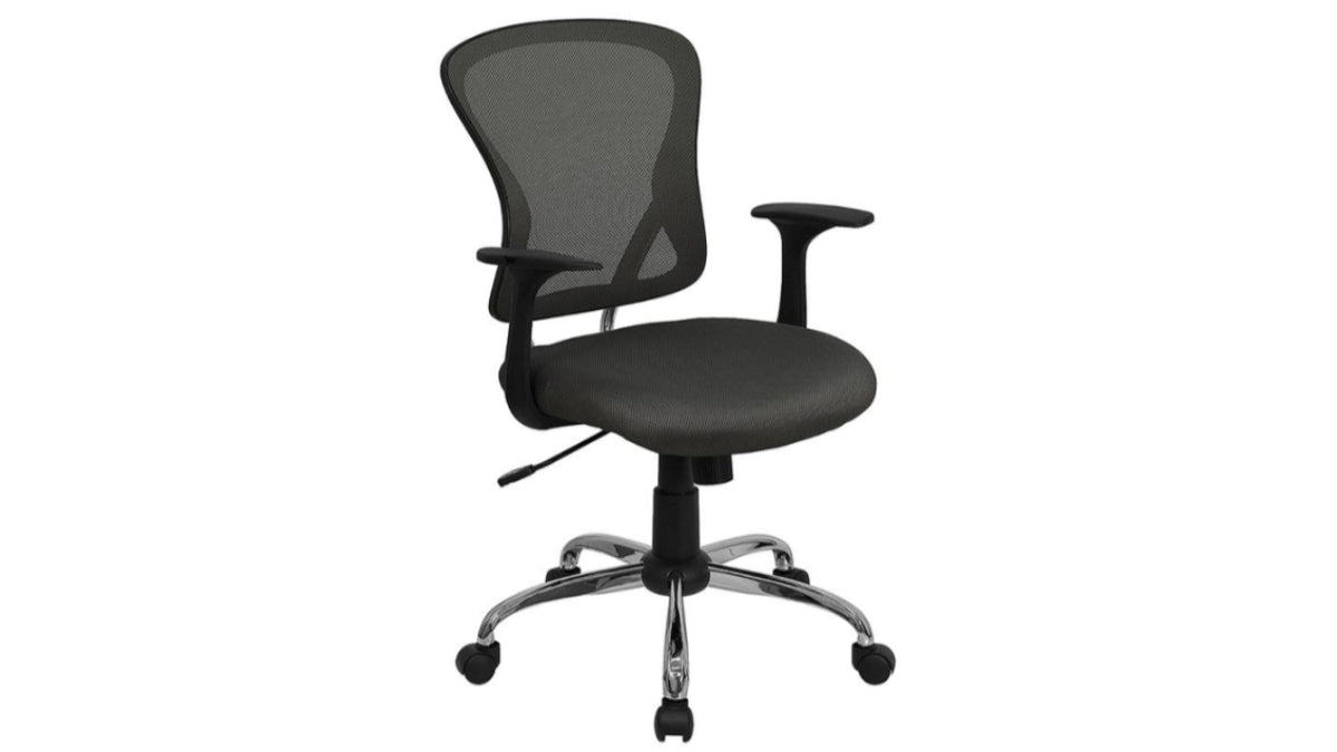 Skyline Decor Mid-Back Mesh Swivel Office Chair Dark Gray
