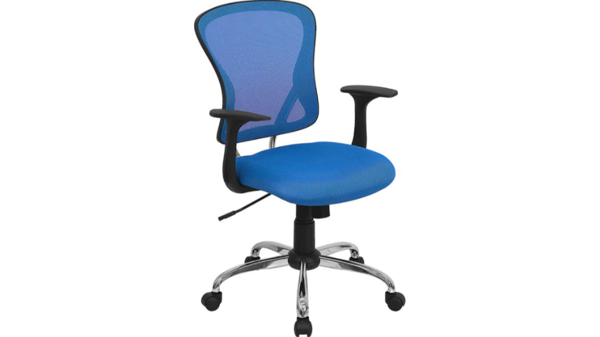 Skyline Decor Mid-Back Mesh Swivel Office Chair Blue