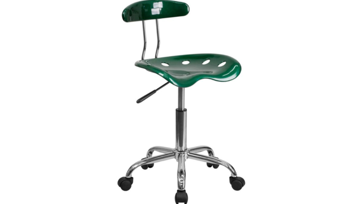 Skyline Decor Chrome Swivel Task Office Chair Green