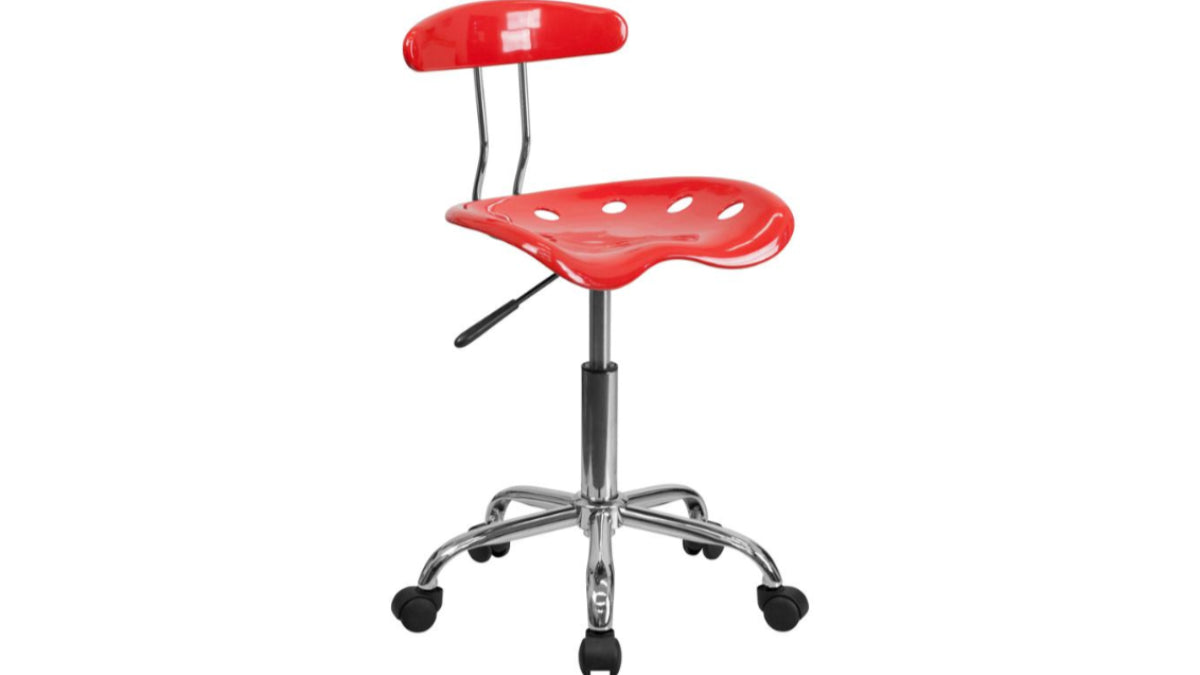 Skyline Decor Chrome Swivel Task Office Chair Cherry Tomato