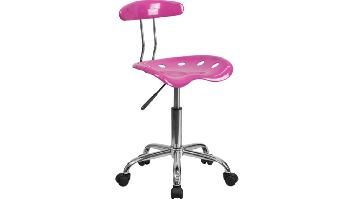 Skyline Decor Chrome Swivel Task Office Chair Candy Heart