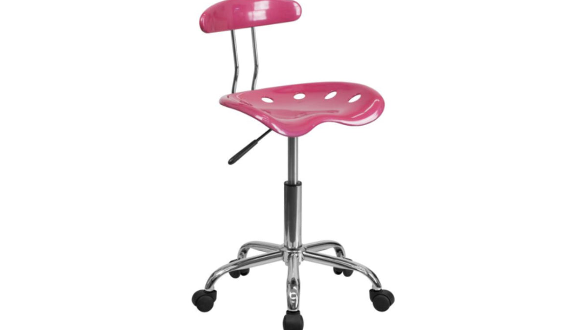 Skyline Decor Chrome Swivel Task Office Chair Vibrant Pink