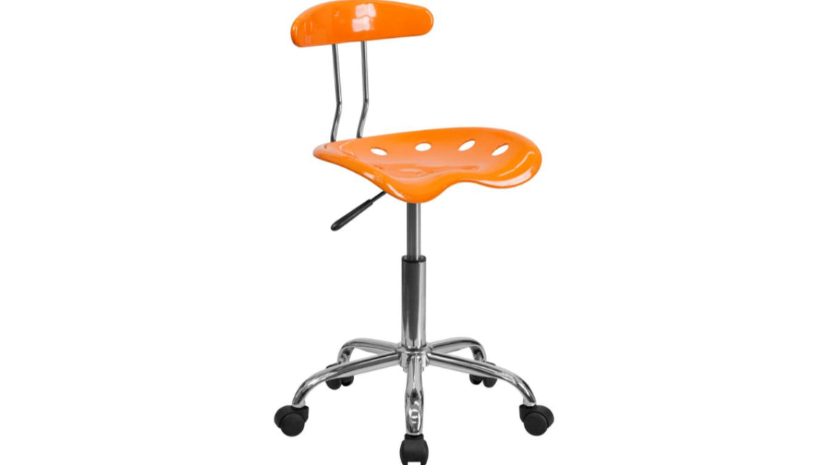 Skyline Decor Chrome Swivel Task Office Chair Vibrant Orange