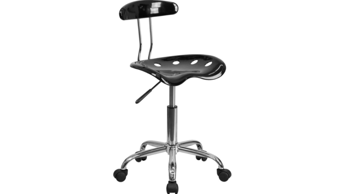 Skyline Decor Chrome Swivel Task Office Chair Vibrant Black