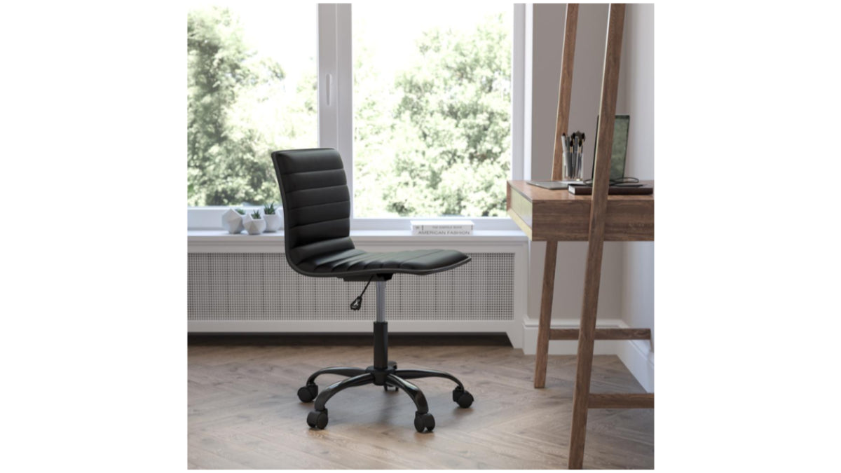 Skyline Decor Low Back Designer Armless Chair Black