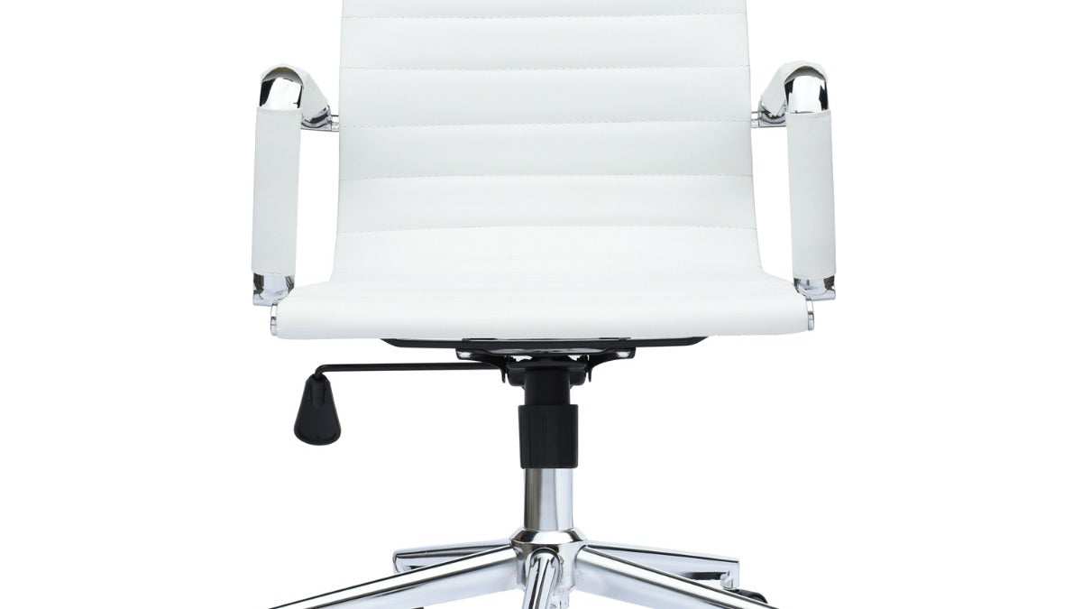 FM FURNITURE Brisbane Office Chair: Medium back rev chair White