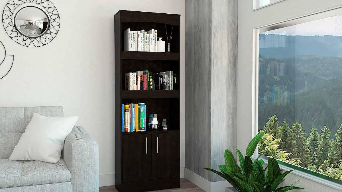 FM FURNITURE Durango Bookcase: 70.8" Inch High bookcase Black Wengue