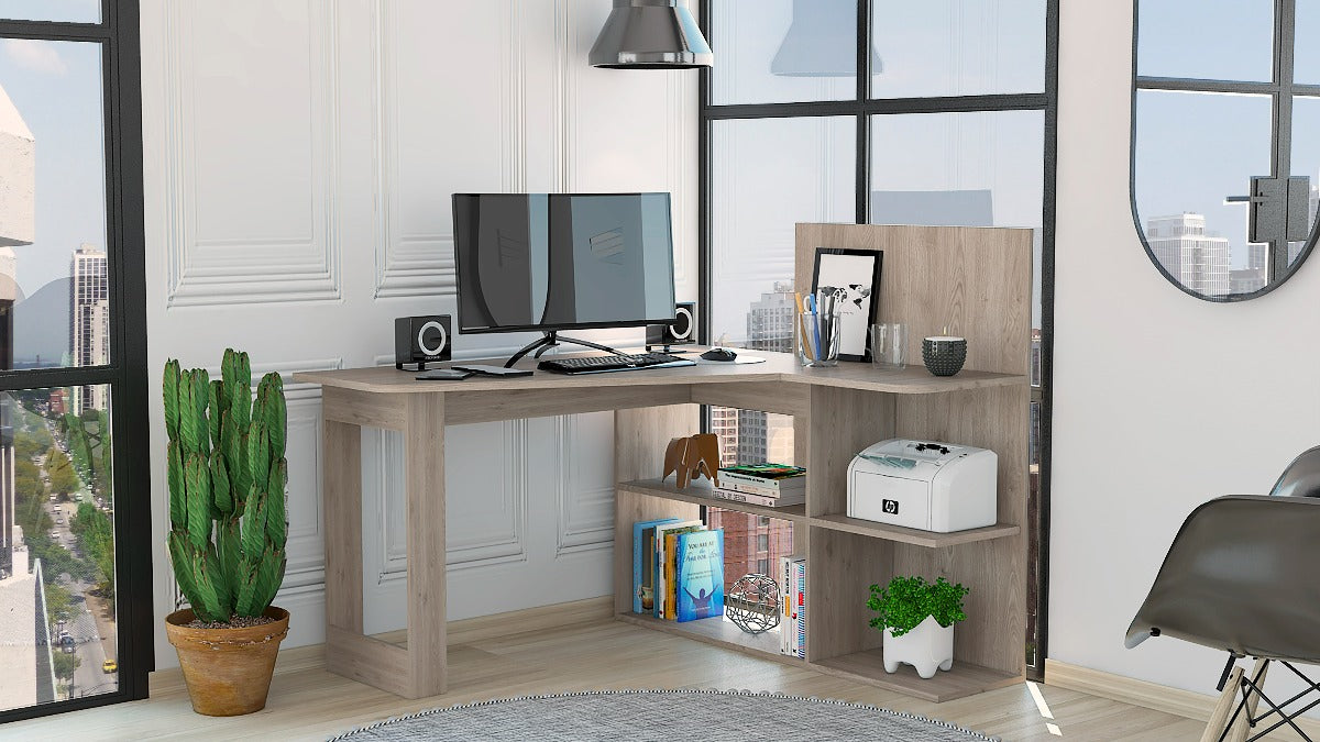 FM FURNITURE Fresno Computer Desk Light Gray