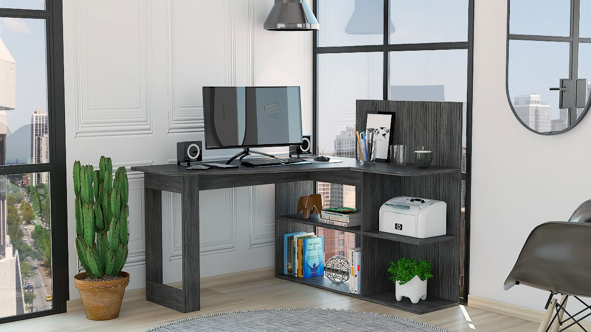 FM FURNITURE Fresno Computer Desk Smokey Oak