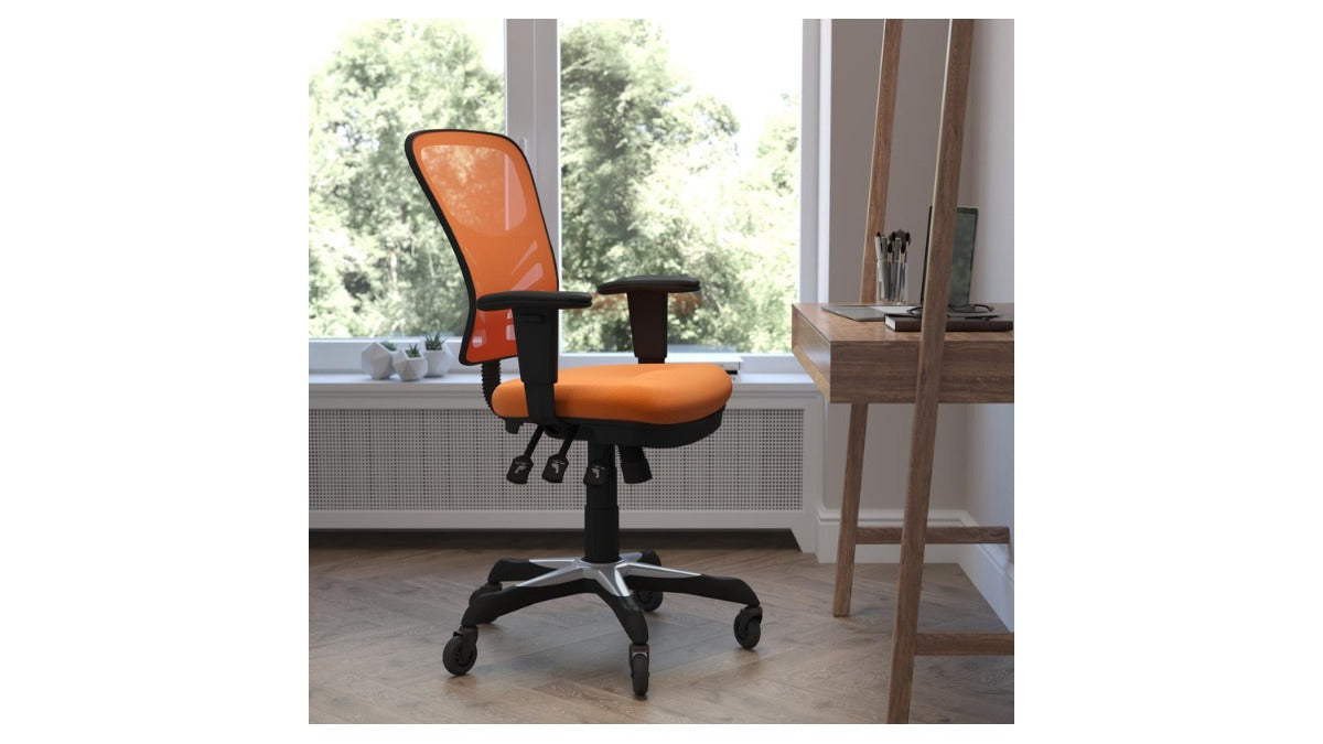 Skyline Decor Ergonomic Office Chair: Adjustable Arms Orange