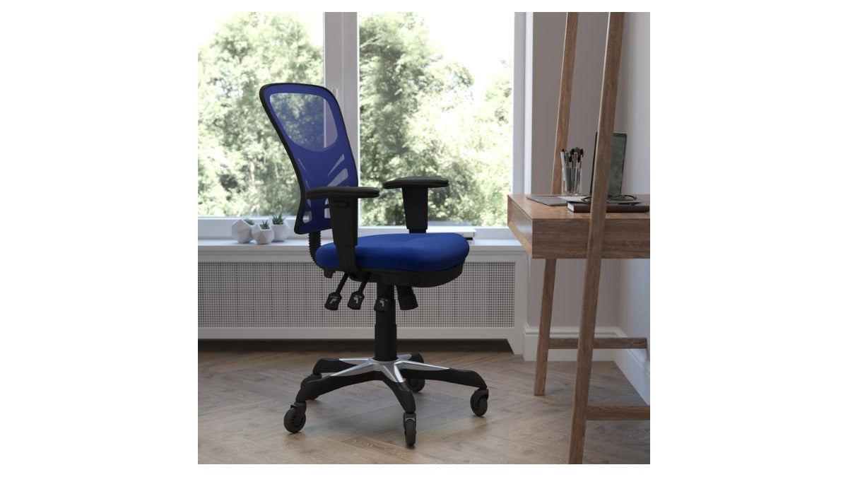 Skyline Decor Ergonomic Office Chair: Adjustable Arms Blue