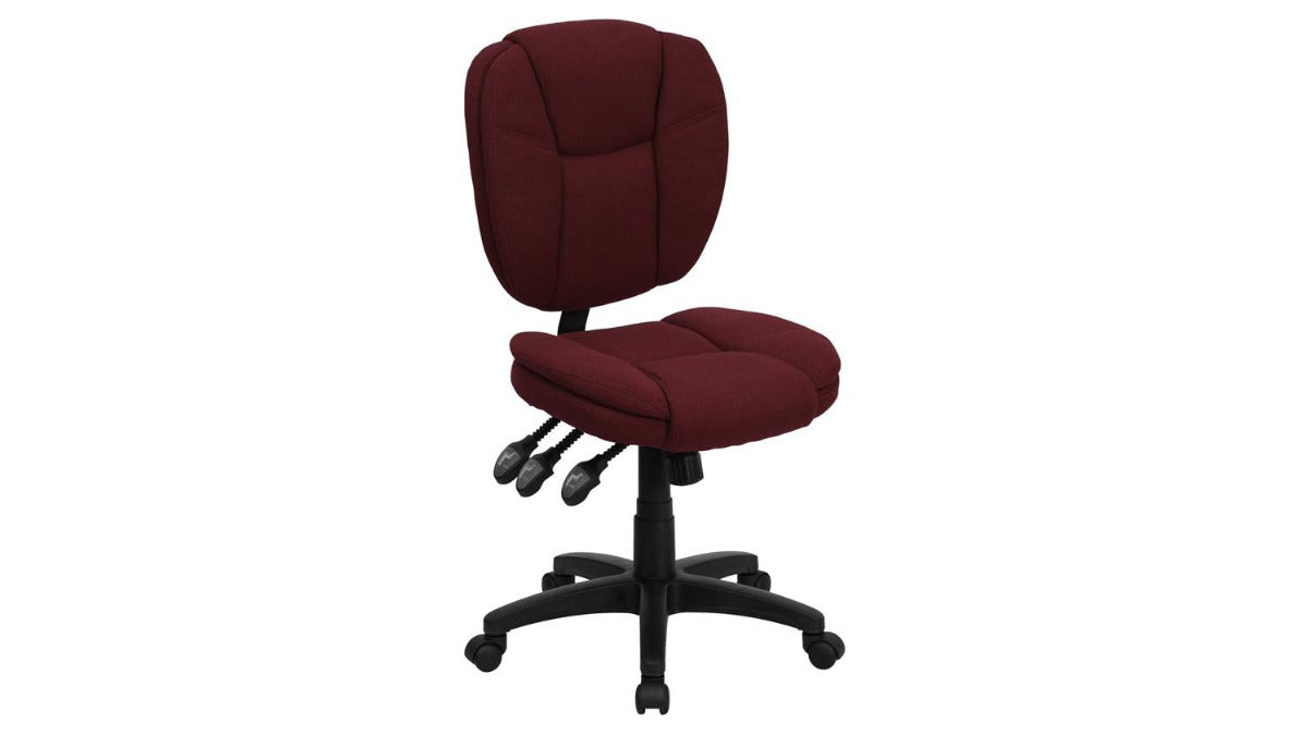 Skyline Decor Multifunction Swivel Ergonomic Chair Burgundy
