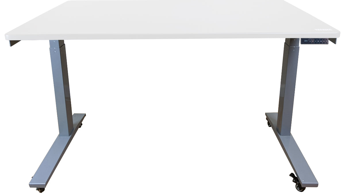 Uncaged Ergonomics Rise Up Electric Standing Desk Gray - 60x30" White MDF - 27.2 - 46.7" Height Range