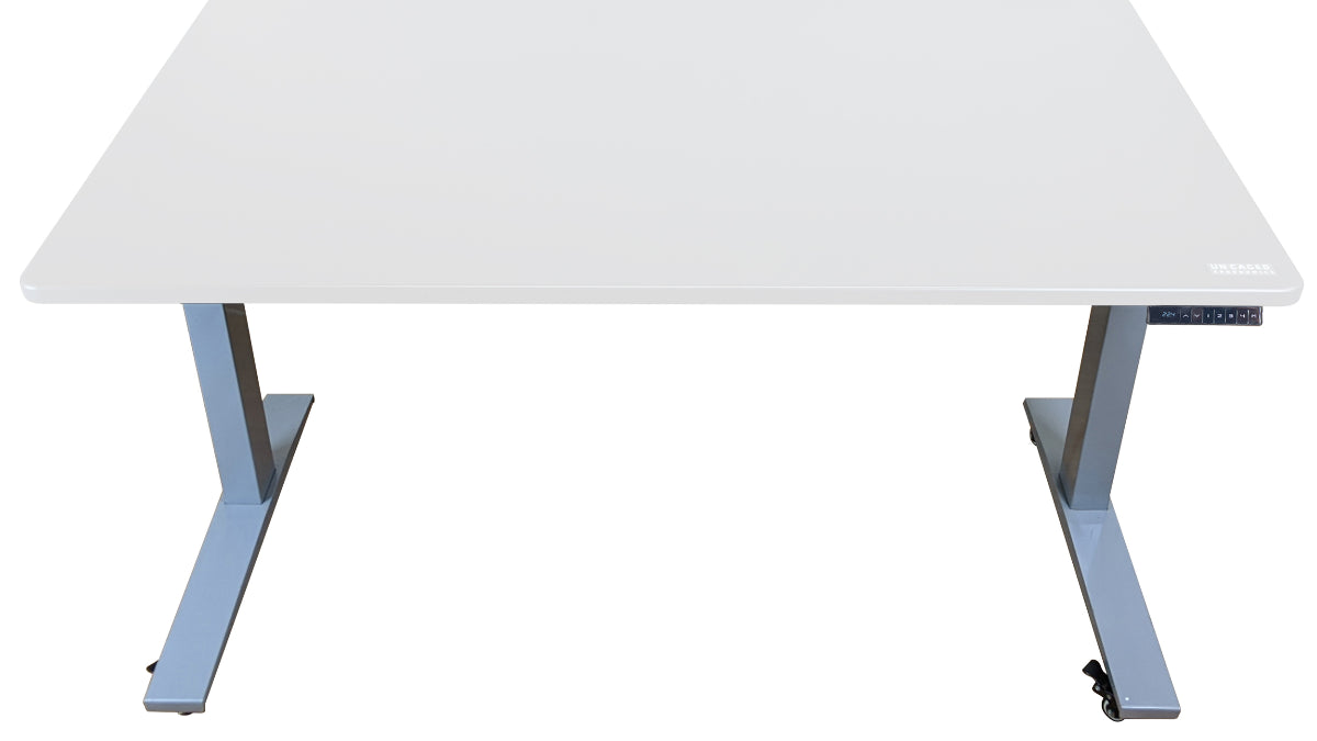 Uncaged Ergonomics Rise Up Electric Standing Desk Gray - 60x30" White MDF - 23.6 - 49.2" Height Range