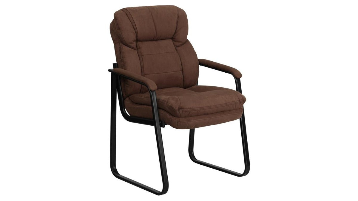 Skyline Decor Microfiber Executive Side Reception Chair Brown