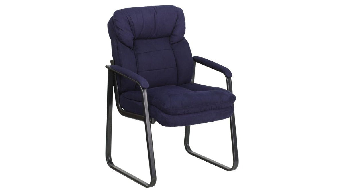 Skyline Decor Microfiber Executive Side Reception Chair Navy