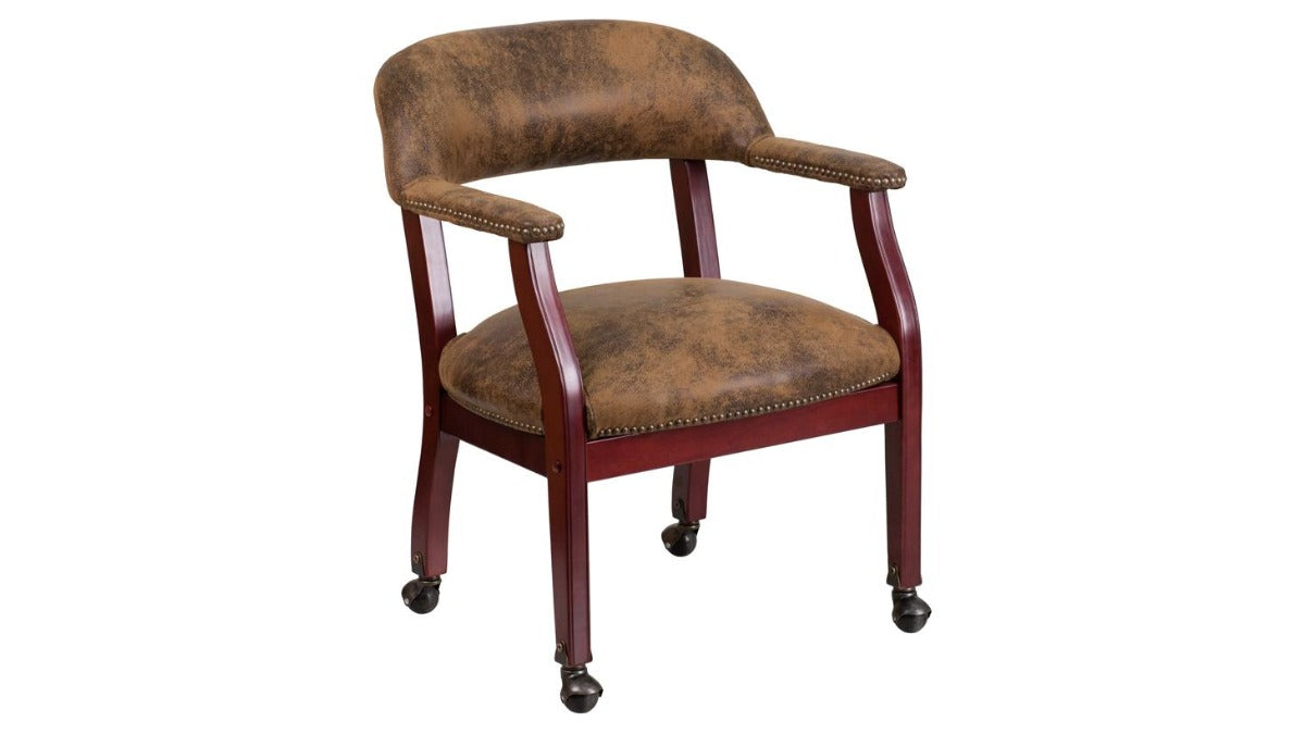 Skyline Decor Luxurious Conference Chair Bomber Jacket Brown