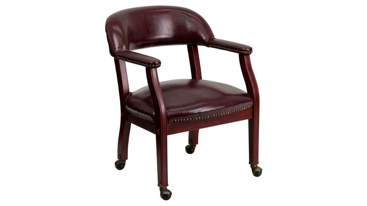 Skyline Decor Luxurious Conference Chair Oxblood