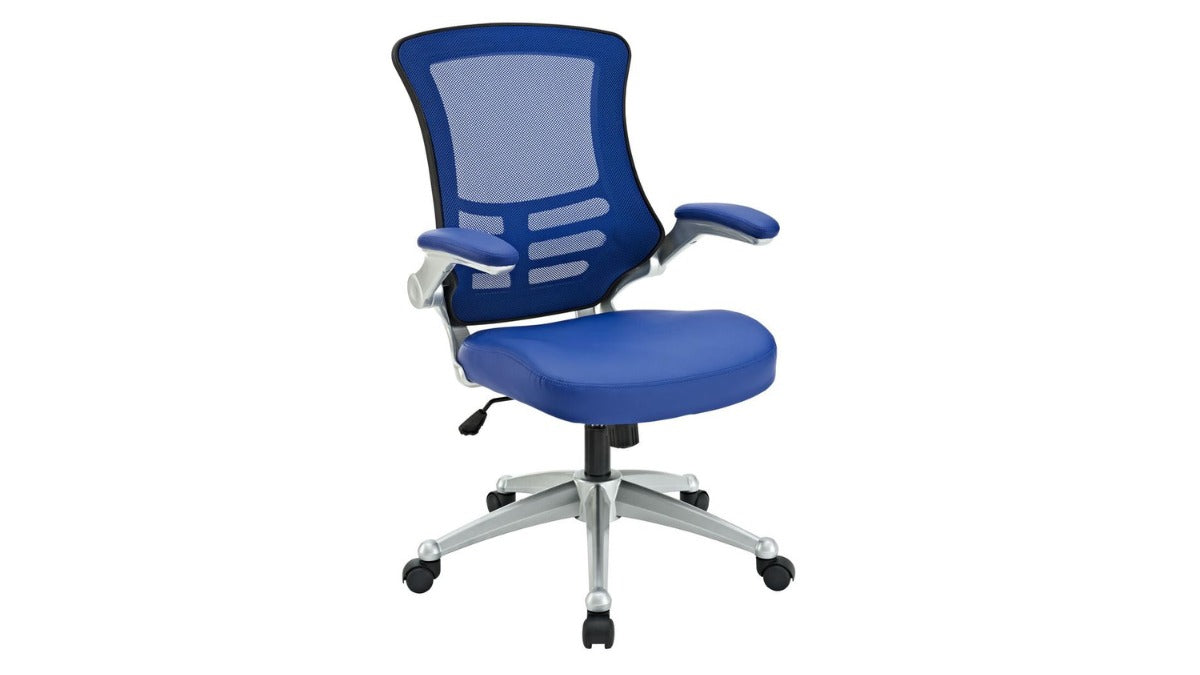 Trio Supply House Attainment Office Chair: Breathable mesh back Blue