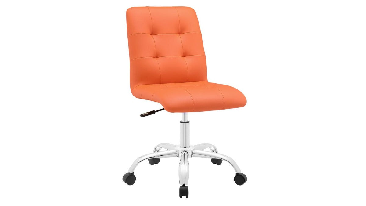 Trio Supply House Prim Armless Mid Back: Office Chair ORANGE