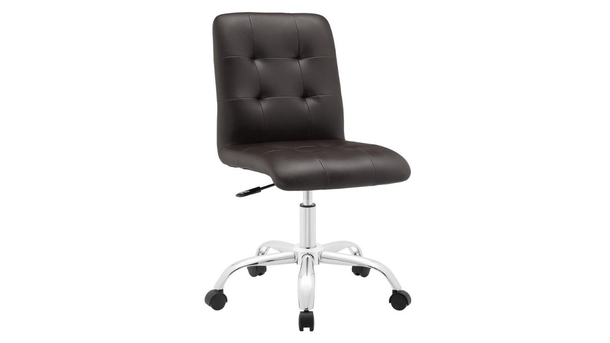 Trio Supply House Prim Armless Mid Back: Office Chair BROWN