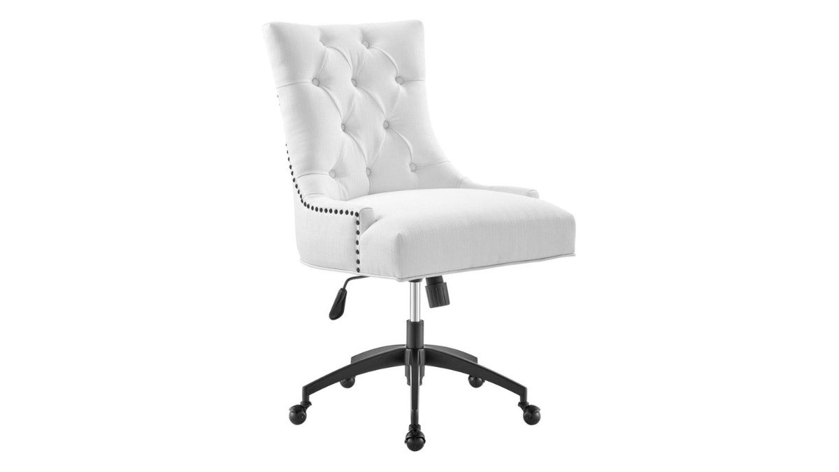 Trio Supply House Regent Tufted Fabric Office Chair White