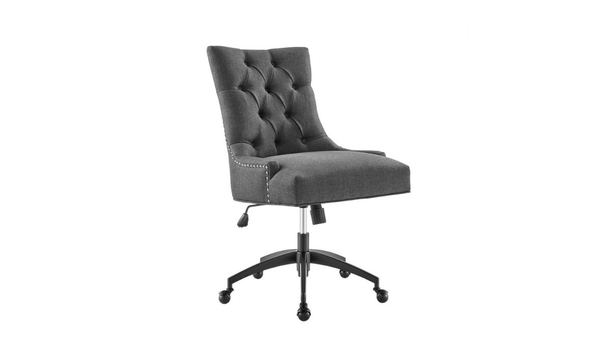 Trio Supply House Regent Tufted Fabric Office Chair Grey