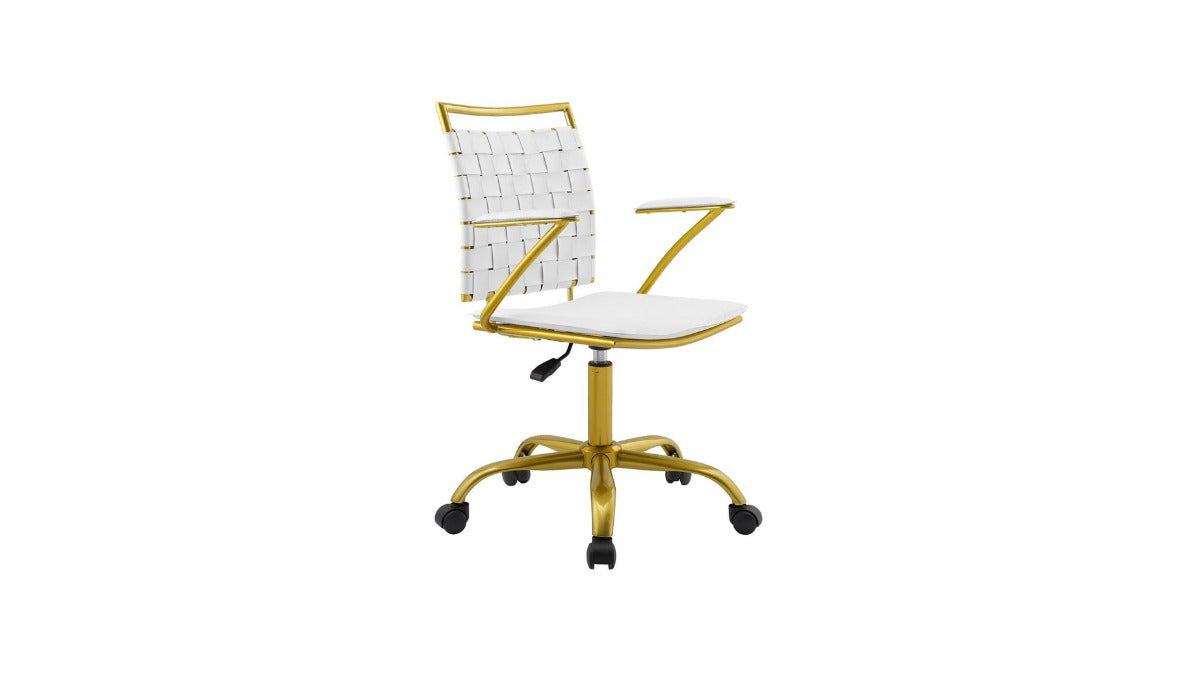 Trio Supply House Fuse Faux Leather Office Chair White