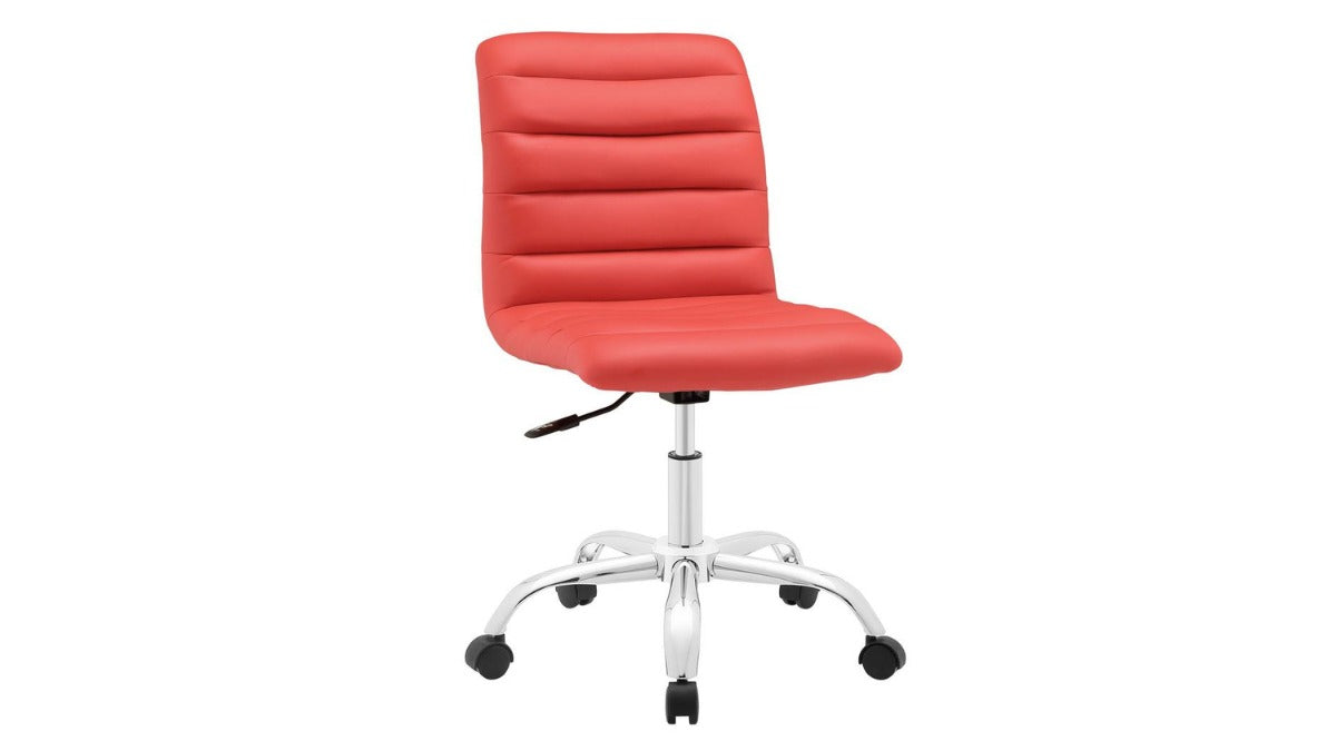 Trio Supply House Ripple Armless Mid Back Chair Red