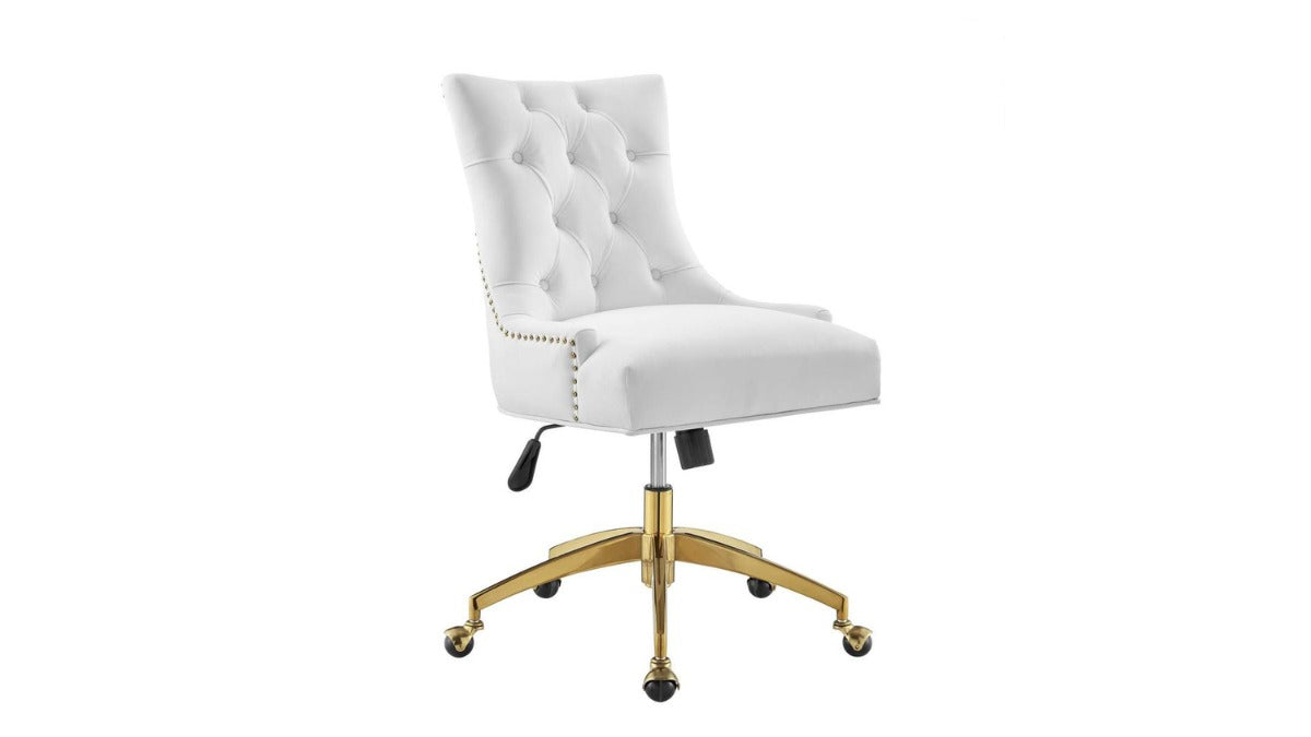 Trio Supply House Velvet Office Chair White