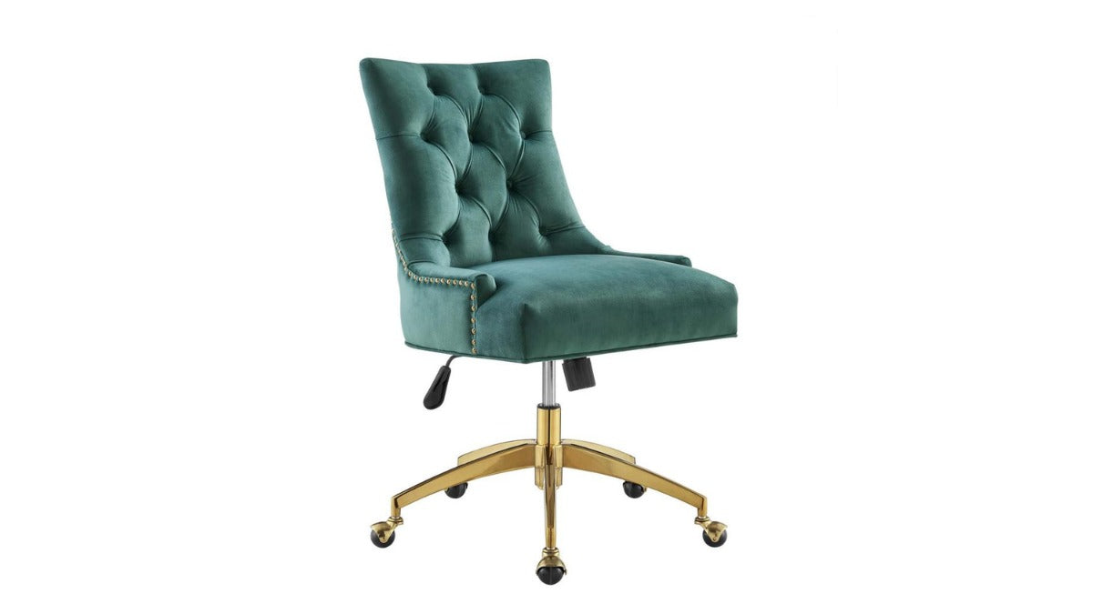Trio Supply House Velvet Office Chair Teal