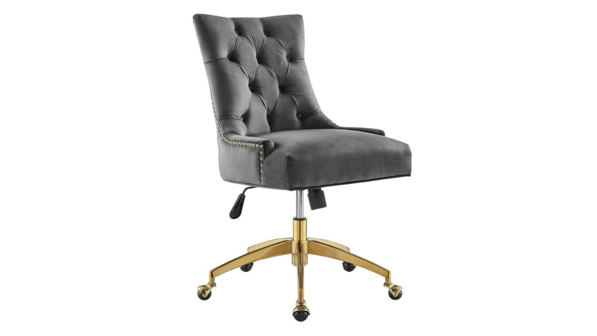 Trio Supply House Velvet Office Chair Gray