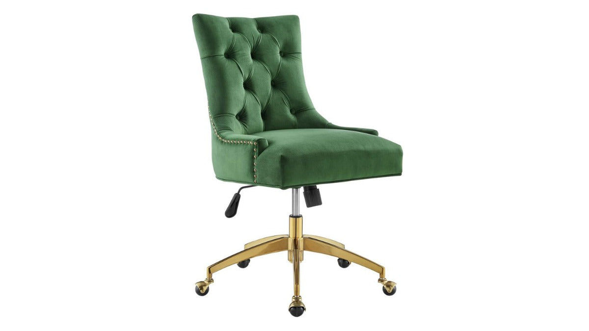 Trio Supply House Velvet Office Chair Emerald
