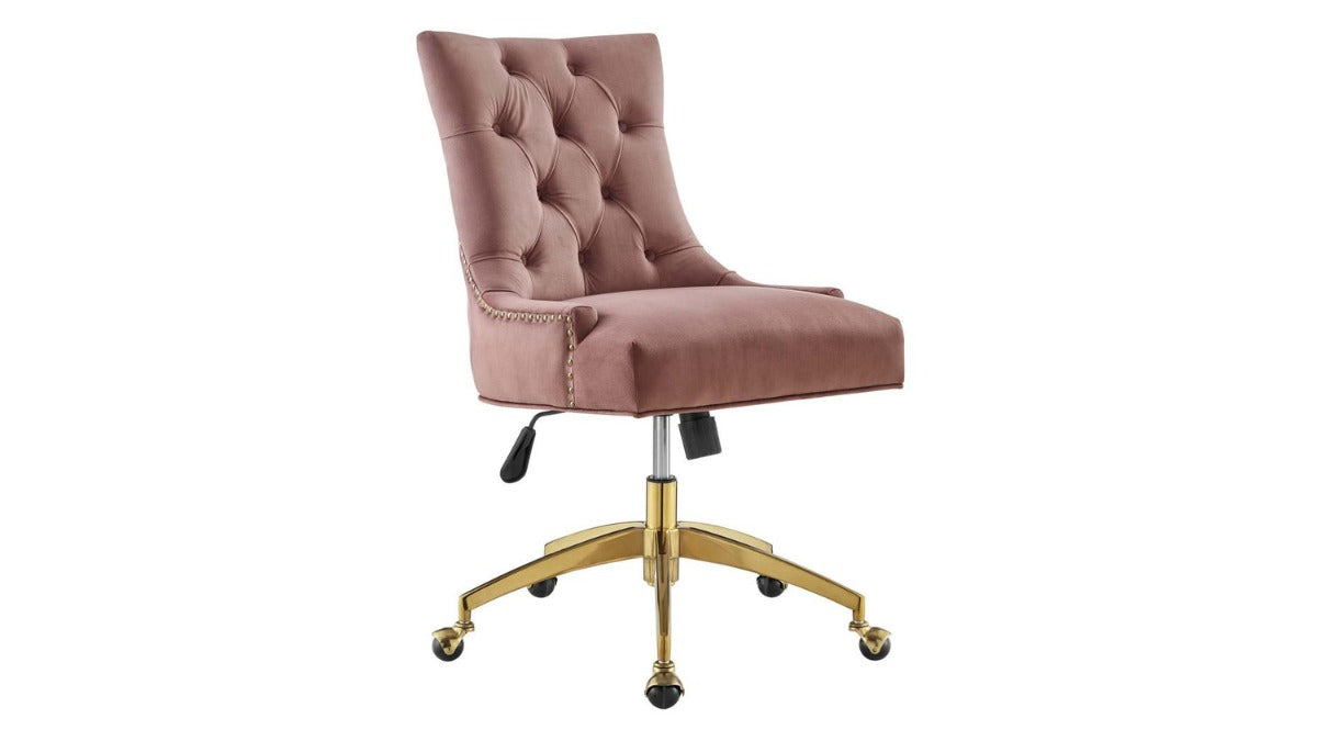 Trio Supply House Velvet Office Chair Dusty Rose