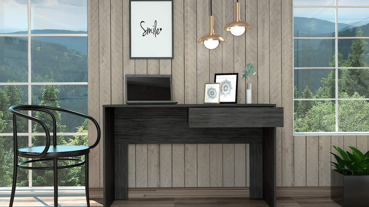 FM FURNITURE Tampa Computer Desk One Drawer Smoky Gray