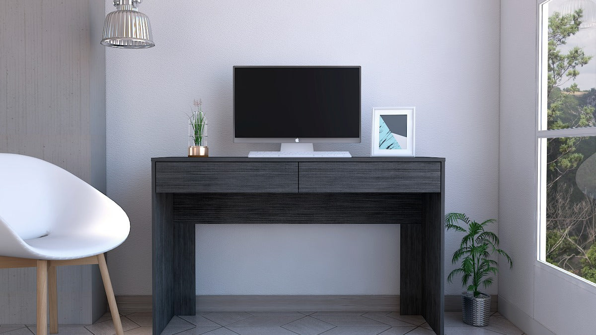 FM FURNITURE Tampa Computer Desk Two Drawers Smokey Oak