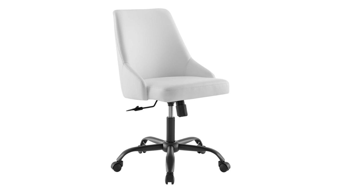 Trio Supply House Designate Swivel Vegan Leather Office Chair White