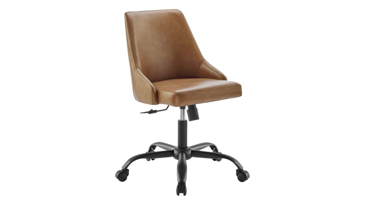 Trio Supply House Designate Swivel Vegan Leather Office Chair Tan