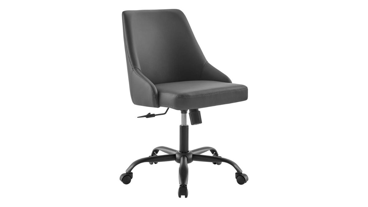 Trio Supply House Designate Swivel Vegan Leather Office Chair Gray