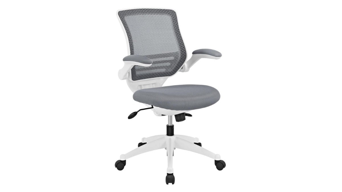 Trio Supply House Edge White Base Office Chair Gray