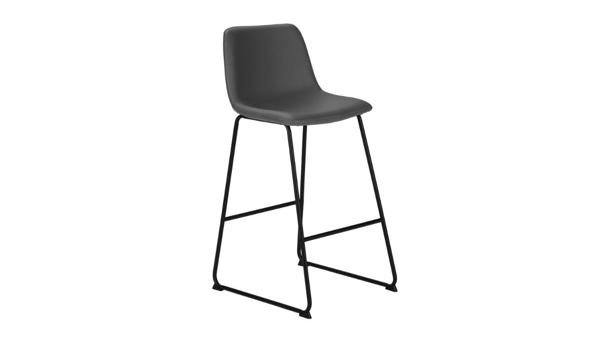 Trio Supply House Office Chair: Black Leather-look - Stand-Up Desk Dark Grey