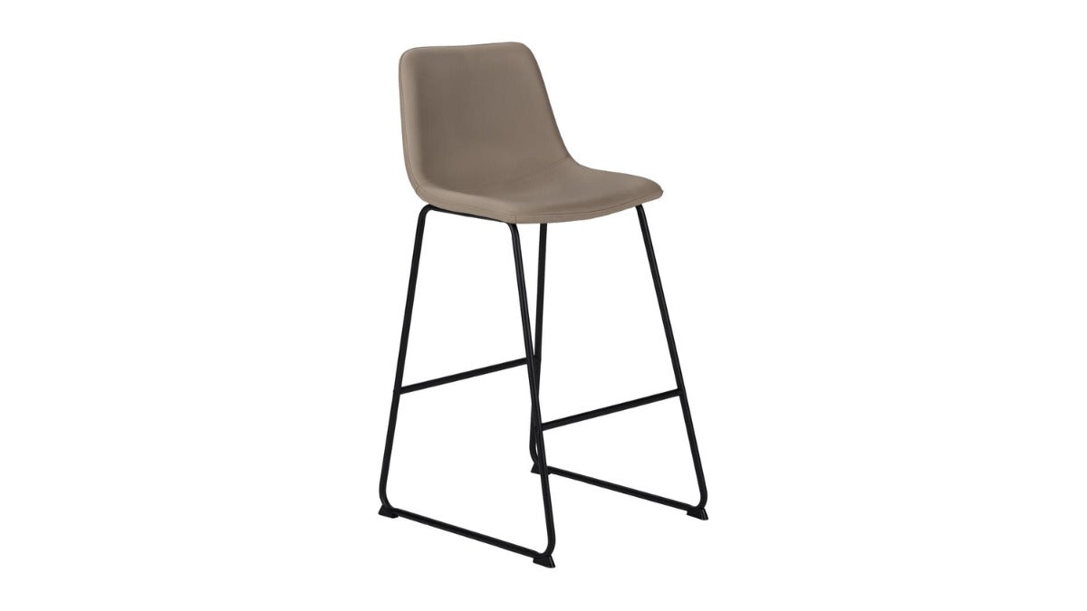 Trio Supply House Office Chair: Black Leather-look - Stand-Up Desk Taupe