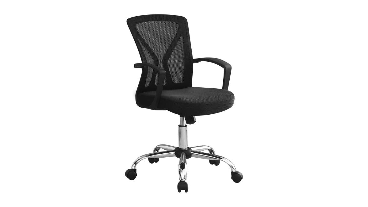 Trio Supply House Office Chair - White: Chrome Base On Castors Black