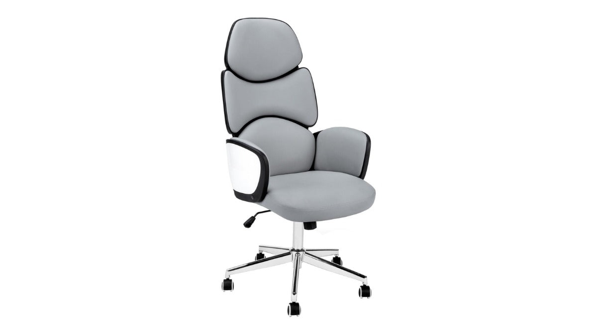 Trio Supply House Leather-look High Back Office Chair grey